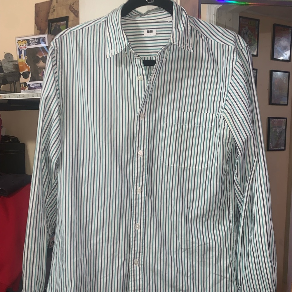 Multicolored striped collared shirt